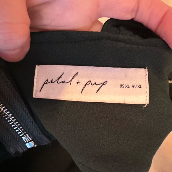 Petal & Pup Yvonne Ruffle Trim Cutout Hi Lo Midi Dress Emerald Green - Picture 5 of 6